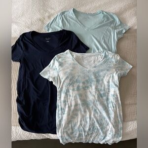 Maternity Short Sleeve Tees - Navy, Light Blue, Tie-Dye